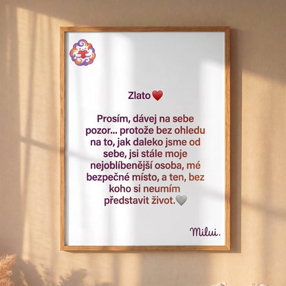 Prémiový plakát s citátem „Moje bezpečné místo“ 🤍